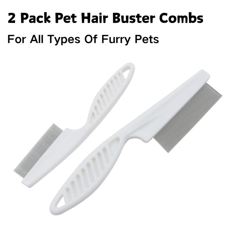 2 Pack Hamster Brush - Small Pet Hair Comb Stainless Steel Rounded Teeth Massage Comb for Hamster Chinchilla Ferret Guinea Pig Rabbit Small Animal Grooming Tool Cleaning Supplies (2 Pack,White) 2 Pack White - BeesActive Australia