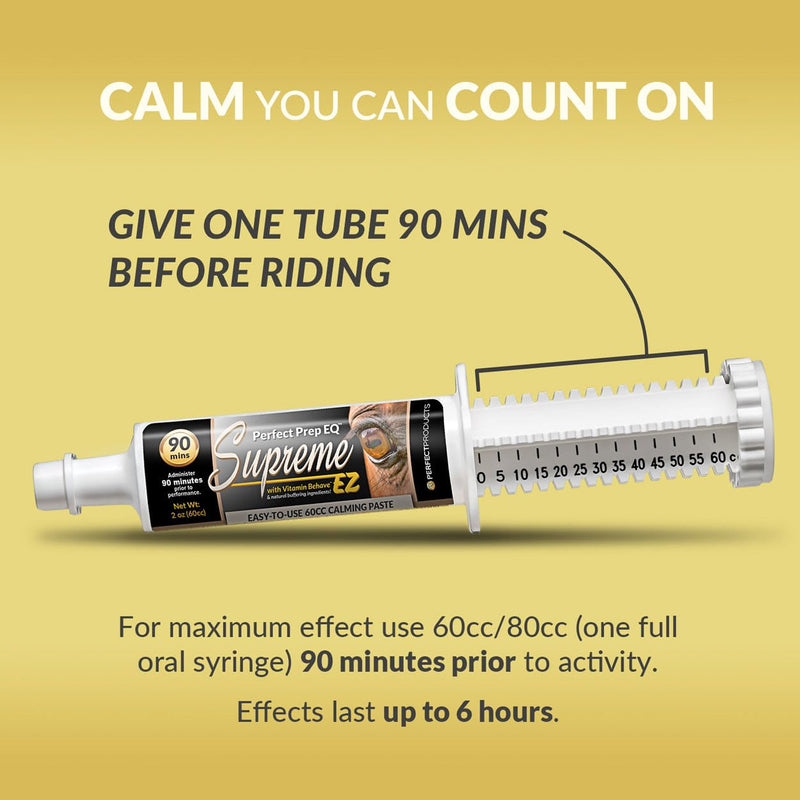 Perfect Prep EQ Supreme Horse Calming Paste, Show Safe, Works Within 90 Mins and Lasts 6+ Hours, 80cc