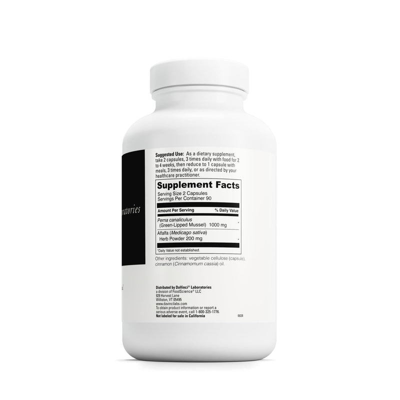 DAVINCI Labs Perna - Helps Support Joint Health with New Zealand Green Mussel, a Source of Omega-3, 6, 9 Fatty Acids, Glucosamine & Chondroitin - 180 Capsules (90 Servings)