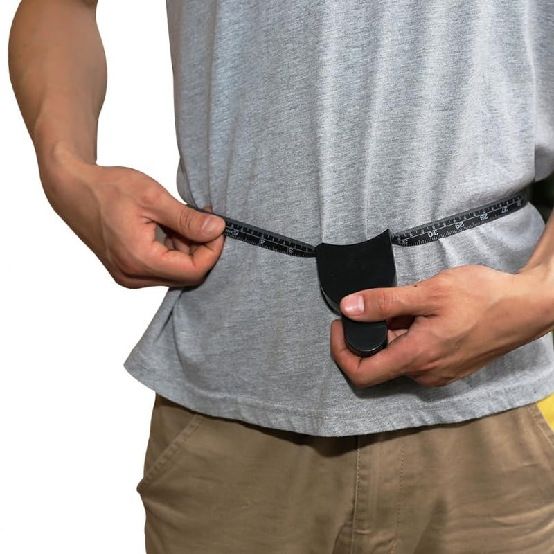 Body Fat Caliper and Measuring Tape for Body Weight-Loss Skin Fold Fitness, Skinfold Body Fat Analyzer and BMI Measurement Tool Black - BeesActive Australia