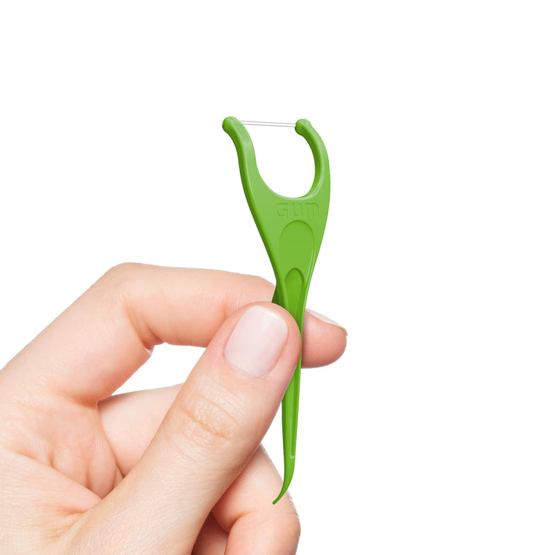 GUM Angled Floss Picks, Perfect for Tight Teeth, Extra Strong Shred-Resistant Dental Floss, Angled for Easy Reach, Dental Flossers for Adults, Fresh Mint Flavor, 75 Count 75 Count (Pack of 1) - BeesActive Australia