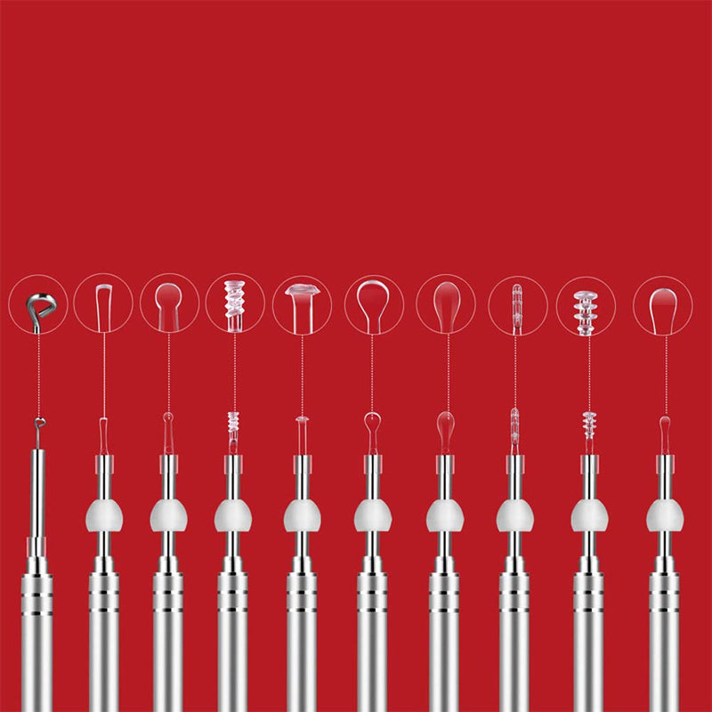 Jiusion 9PCS Earpick Spoon, Accessories for 3.5mm Diameter Otoscope - Metal Ear Spoon, Spiral Ear Pick for Adults Children - BeesActive Australia