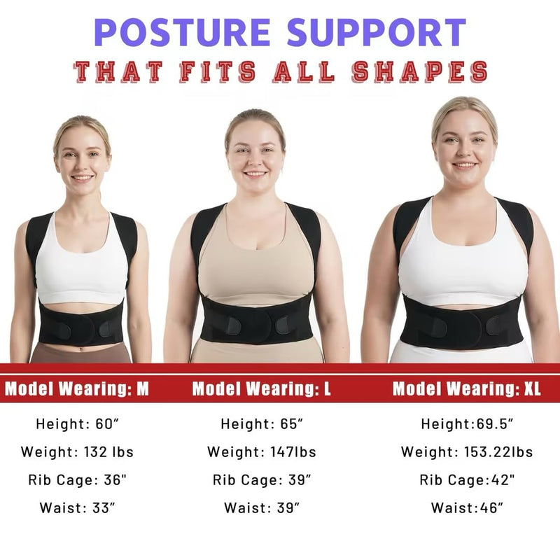 Back Brace Posture Corrector for Women and Men Vertical Alignment System, Lower Back Pain Relief, Back Straighter Instant Posture Corrector - Scoliosis （M） M-Back Brace - BeesActive Australia