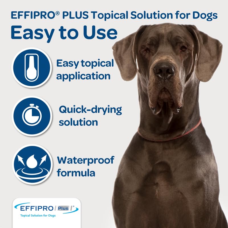 EFFIPRO PLUS Topical Solution for Dogs - Waterproof Dog Flea and Tick Treatment for X-Large Dogs (89-132lbs) 3 Doses by Virbac