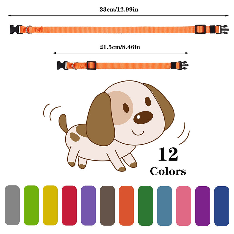 Yorgewd 12 Pack Puppy Collars, Adjustable Dog Safety ID Collars for Puppies, Small Dogs and Cats (Multicolor, 21.5-33CM) M - BeesActive Australia