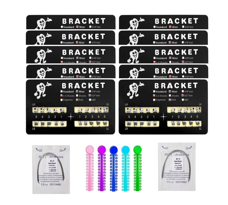 200pcs/Pack Teeth Model Mini Roth Brackets Roth 022 Slot Bondable with Hook on 345