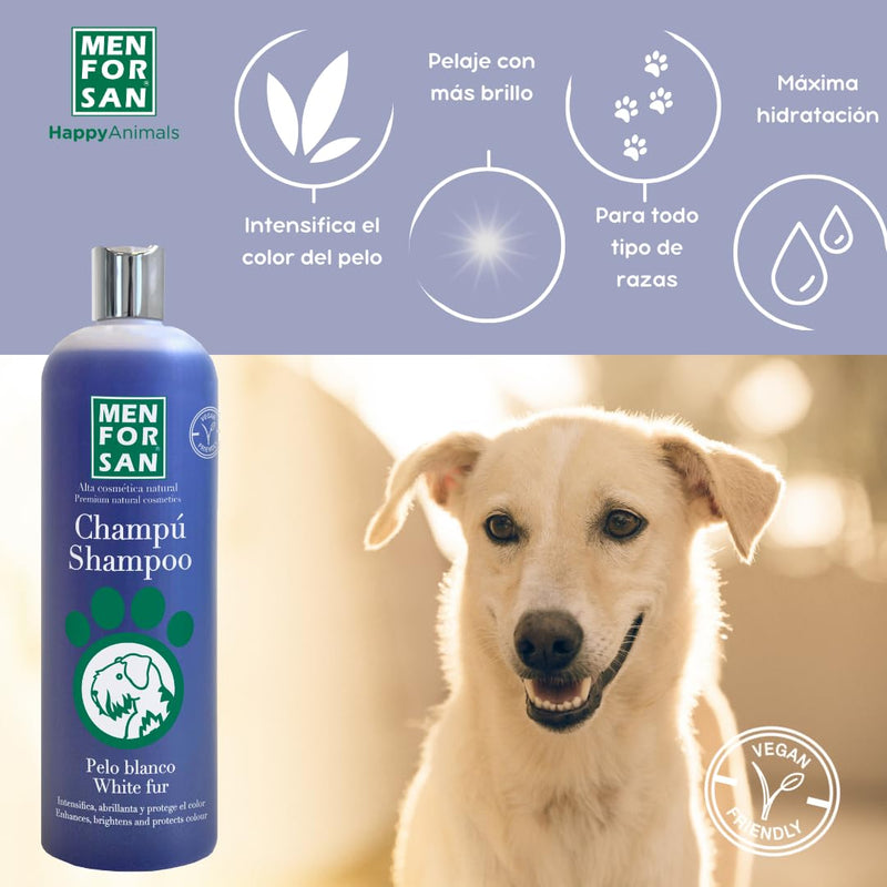 MENFORSAN White Shampoo for Dogs | Color intensification | Shine enhancer | Removes orange tones | Deep moisturizer | 1L - BeesActive Australia