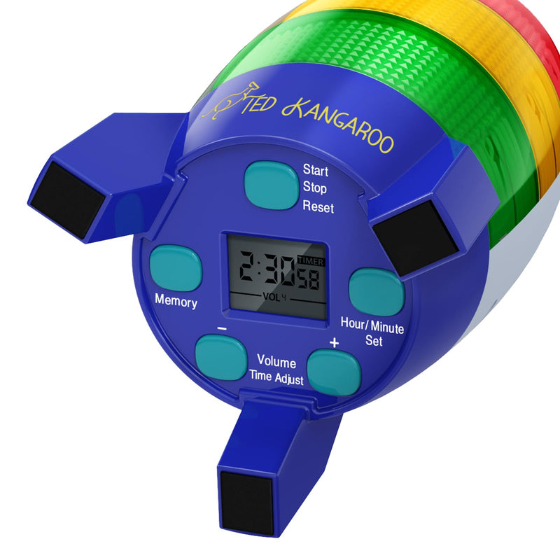 Ted Kangaroo Countdown Timer! Blast Off Visual Timer for Kids with Audio Rocket, 0-24 Hour Countdown, Memory Function, Red Yellow Green Light, Easy Setup, Battery Operated for Classroom and Home Use