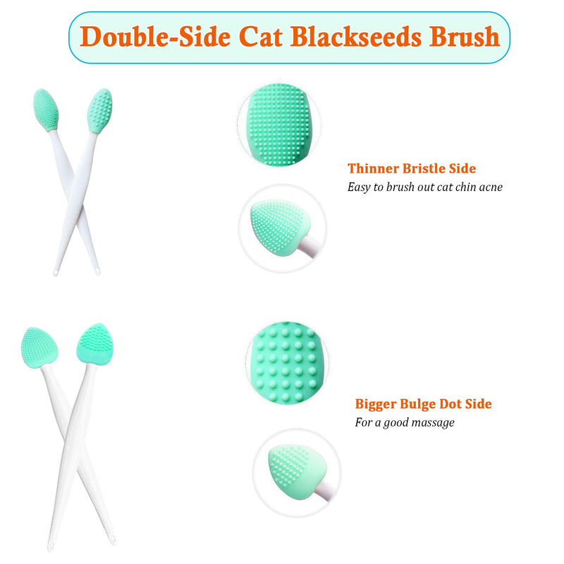 JGocot Cat Grooming Essentials - Black Seed Exfoliating Brush, Soft Silicone Double-Sided Scraper for Chin Acne and Cleaning (4PCS) - BeesActive Australia