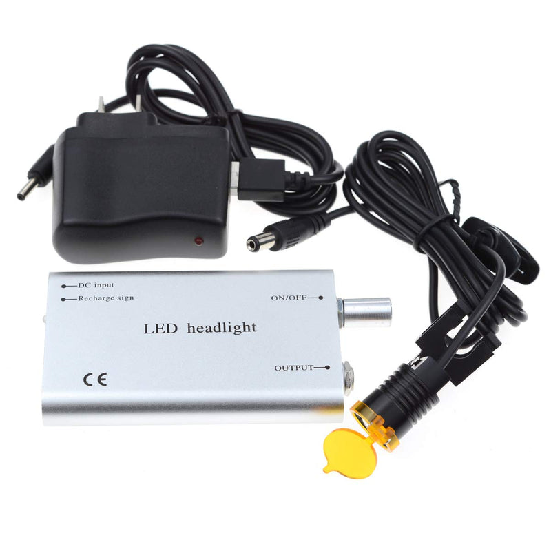 3W Portable Metal Headlight Insert Clip Headlamp with Filter for Binocular Loupe Premium Bag (Silver), RA-005HST Silver