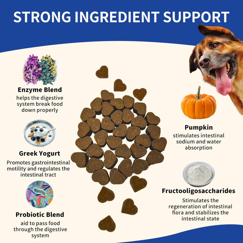 Probiotics for Dogs, Instant Diarrhea Relief, Dog Immune Support Chews, Digestive Health, Skin Irritation, Allergies, 6 Billion CFU's, 90 Pork Flavor Soft Chews for All Dog Sizes