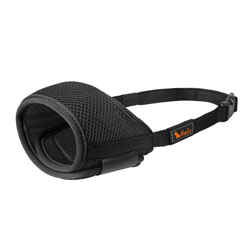 HEELE Nylon Dog Muzzle, Adjustable Strap, Breathable, Secure, Quick Fit for Small, Medium Dogs, Prevents Biting, Chewing and Barking (L, Black) L - BeesActive Australia