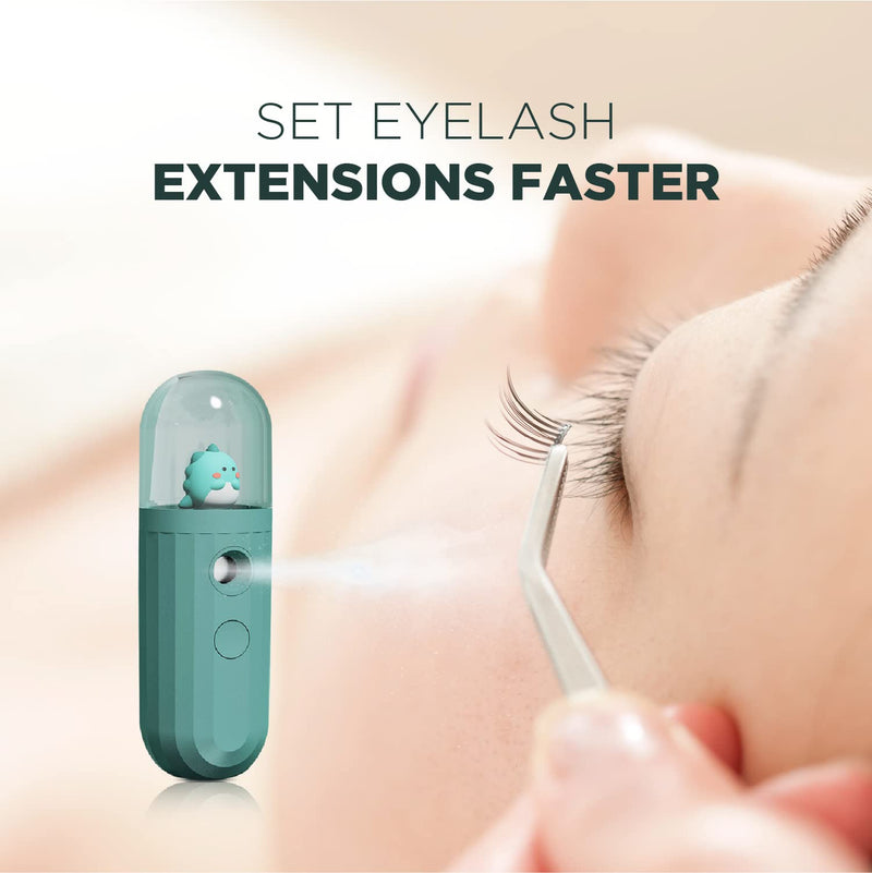 Nano Mister, Mate2GO Eyelash Nebulizer Nano Facial Mister Cool Mist Steamer Handy Mist Sprayer Moisturizing & Hydrating for Skin Care, Makeup, Eyelash Extensions, USB Rechargeable - Green Green Color - BeesActive Australia