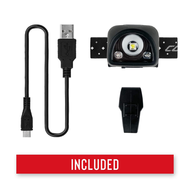 Coast FL1R 435 Lumen Dual Color (White/Red) Rechargeable LED Headlamp, Recharging Accessories Included