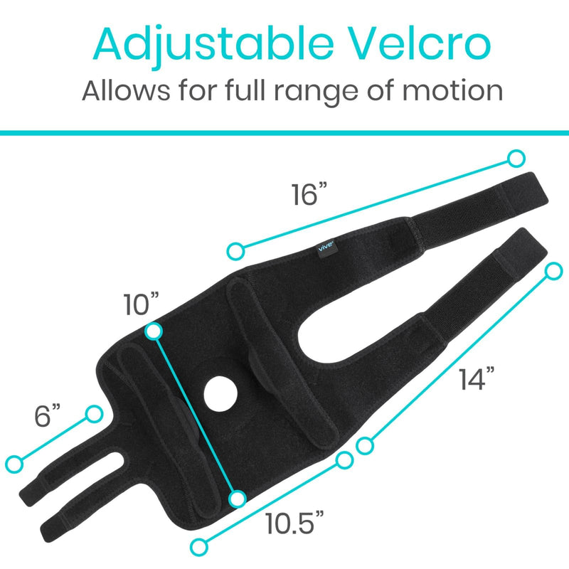 Vive Hinged Knee Brace - Relieves ACL, MCL, Meniscus Tear - Lightweight, Comfortable, Breathable Open Patella Wrap with Side Stabilizers - for Women & Men - Adjustable Strap for Tendonitis Black Small