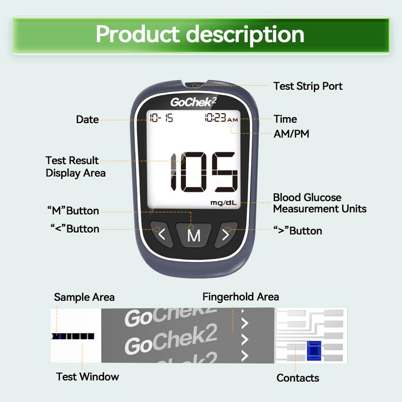 MicroTech Glucometer Kit 10 Strips & Lancets, No Coding, 500 Storage, Wider HCT for Family Standard 10Kit