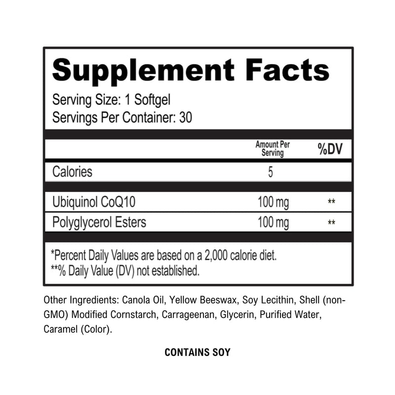 ScimeraMD® Ubiquinol Coenzyme Q10 Kaneka QH Antioxidant Supplement for Heart Health and Cellular Energy Production, 30 CT