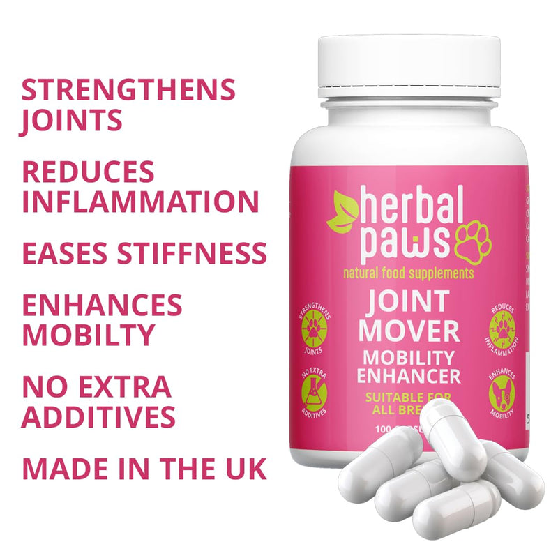 Joint Mover Dog Joint Supplement - Glucosamine and Chondroitin with Calcium - Supports Mobility and Healthy Joints - Plant-Based Capsules