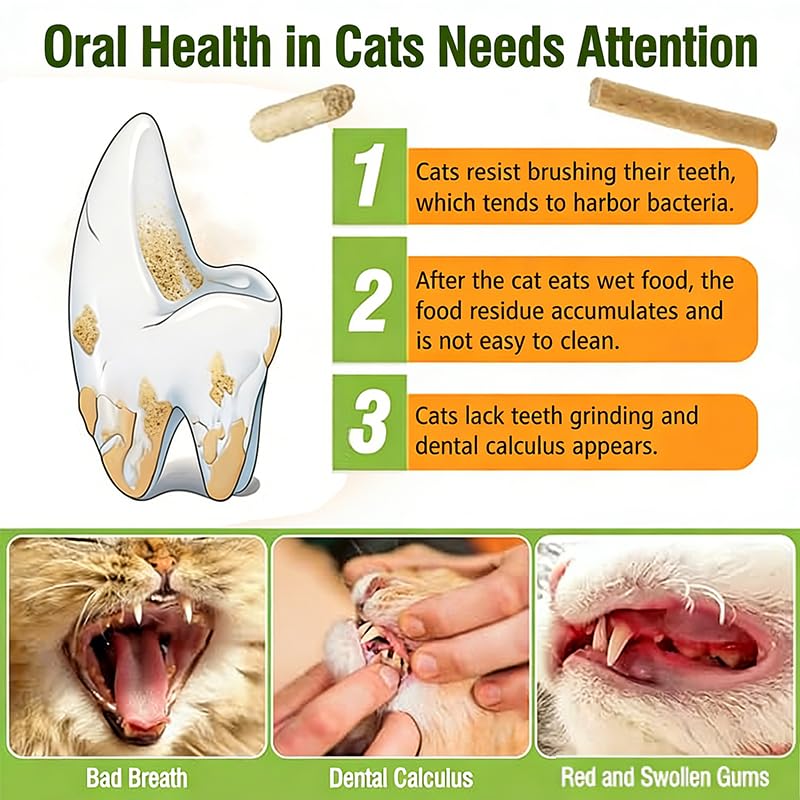 50g Cat Chew Stick Chicken Flavor, Cat Dental Treats for Teeth Cleaning Dental Care, Cats Chew Toys for Fresh Breath
