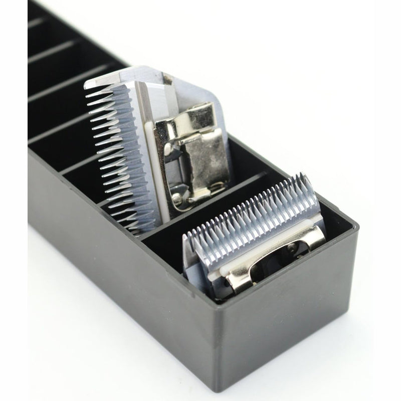 Laube Mini Blade Case for Pet Grooming Clipper Blades - Organizer Fits 12 Blades - Compact Size (9.25" x 2.25" x 2.25") - Detachable Snap On Lid - Impact Resistant Plastic - Made in The USA - Blue - BeesActive Australia