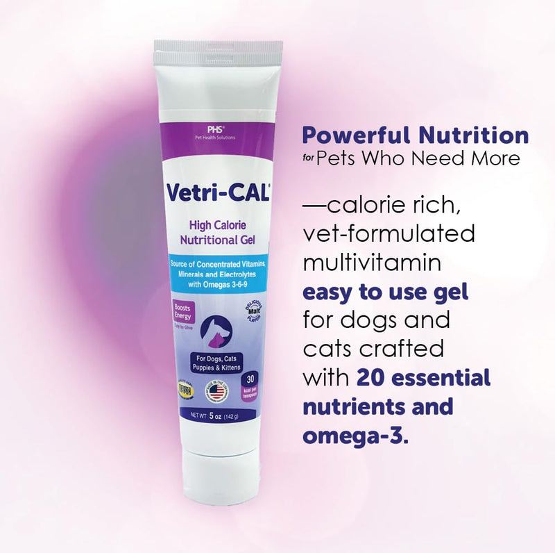 High Calorie Nutritional Gel for Dogs, Cats, Puppies & Kittens – Appetite Booster with Omega 3-6-9, Vitamins A-D-E-B – Recovery & Energy Support – Tasty Malt Flavor – 5 oz Tube 1 Pack