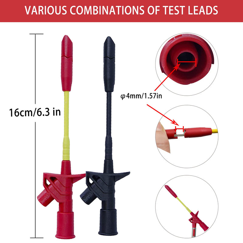 24 Pcs Multimeter Test Leads Set with Alligator Clips, Insulation Piercing Test Clip and Test Probes 1000V 10A CAT III for Fluke, KAIWEETS, INNOVA Multimeter, Voltmeter, Clamp Meter 24