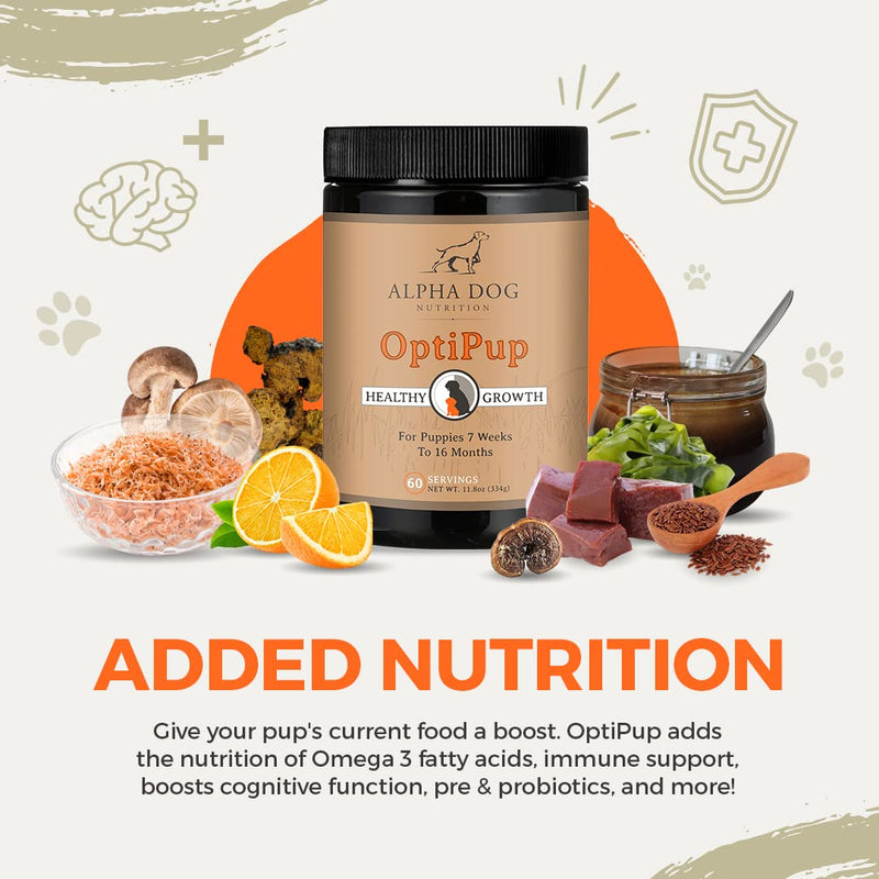OptiPup All-in-1 Puppy Multivitamin by Alpha Dog Nutrition – Contains 31 Superfoods Including Probiotics and Prebiotics for Digestive Support, Skin & Immune Health, and Optimum Growth (30 Servings) 30 Servings
