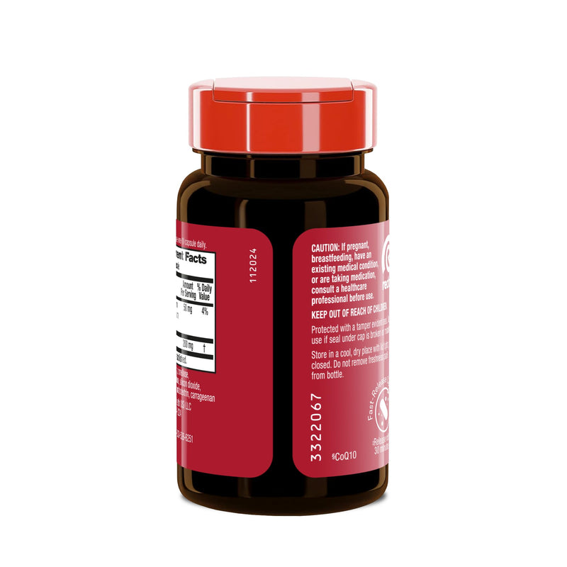 MegaRed Advanced CoQ10 200mg, Heart Health & Cellular Energy, 30ct | Power Antioxidant, Protects Against Free Radicals, No Added Color or Sugar, Fast releasing capsules, Coenzyme Q10, Calcium 30 Count (Pack of 1)