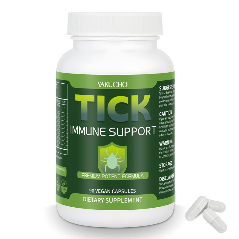 Tick Immune Support, Herbal Blend with Japanese Knotweed, Cat’s Claw, Chinese Skullcap, Cryptolepis, Supports Detox, Inflammatory Balance & Immune Strength, 90 Vegan Capsules, Non-GMO, Gluten
