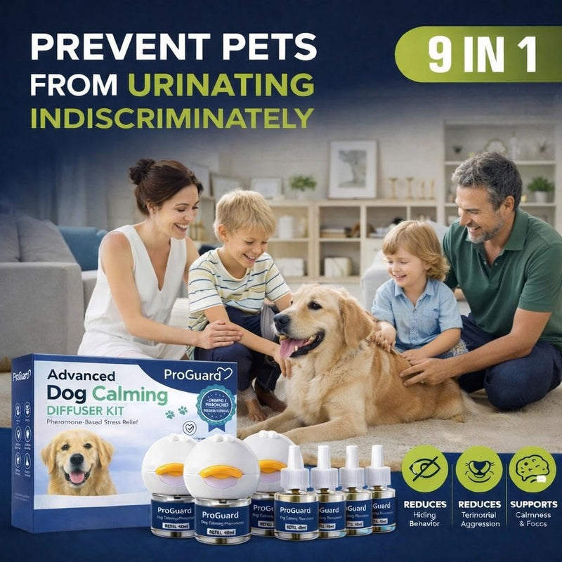 ProGuard® Calming Diffuser for Dog, Dog Pheromones Calming Diffuser Plug for Stress, Barking, Chewing, Pee Accidents & Separation Behaviors (3 Diffusers + 6 Refills) 3 Diffusers + 6 Refills