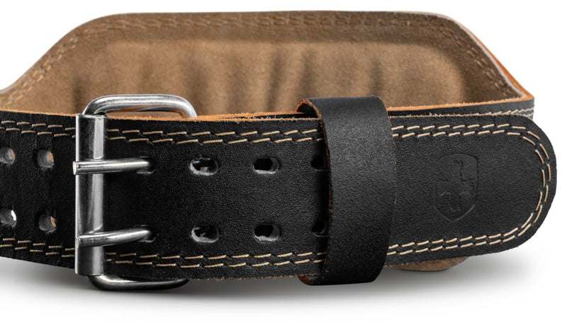 Harbinger Padded Leather Weightlifting Belt 2.0-4" or 6" Width - Foam Cushioning, Tapered Design for Support & Mobility, 6 Inch, Large - BeesActive Australia