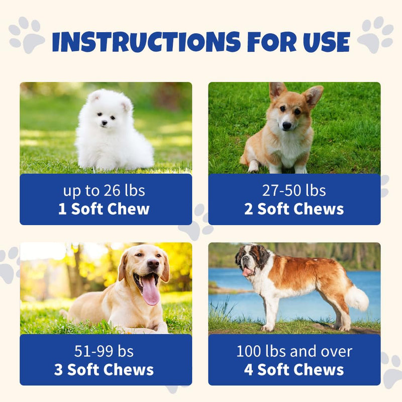 Probiotics for Dogs, Instant Diarrhea Relief, Dog Immune Support Chews, Digestive Health, Skin Irritation, Allergies, 6 Billion CFU's, 90 Pork Flavor Soft Chews for All Dog Sizes