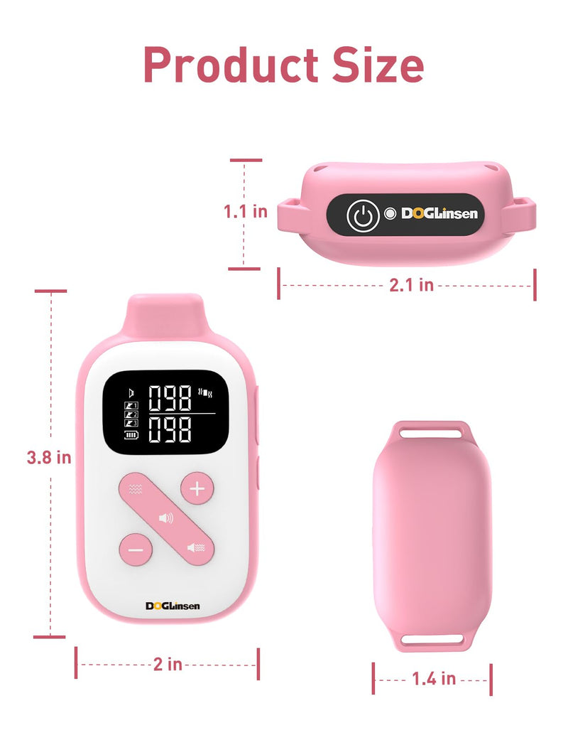 No Shock Dog Training Collar, Beep and Vibrating Dog Collar No Shock, No Shock Dog Collar with Remote 2800Ft, Vibration Collar for Small Puppy Medium Large Dogs - No Prongs Pink-White - BeesActive Australia