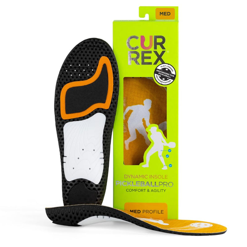 CURREX PICKLEBALLPRO Insoles for Pickleball Shoes – Arch Support Inserts w/Super Grip Surface & Premium Heel Cushioning, Helps Improve Foot Stability – for Men & Women– Medium Arch, XL Medium Arch - Orange XL (Mens 11-12.5 / Womens 12.5 - 14) - BeesActive Australia