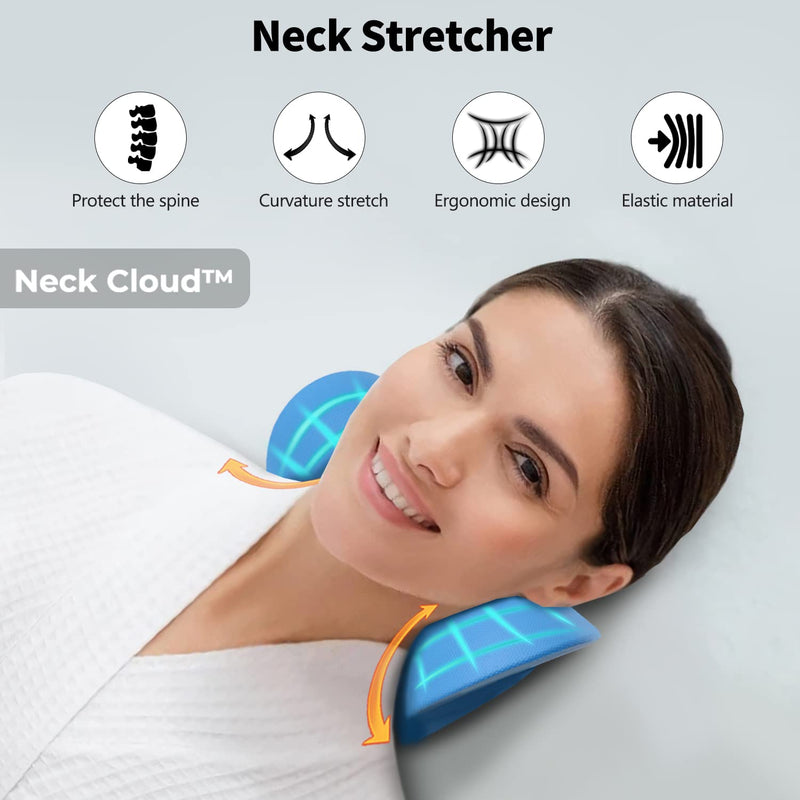 Neck Cloud™ - Cervical Traction Device, Trademark Certificate Designates Unique Authentic Product for Hump. Neck Stretcher Cervical Traction for Tmj Pain Relief (Blue) Blue - BeesActive Australia