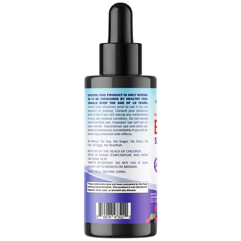 Vitamatic 2 Packs Fast Acting Liquid Vitamin B12 5000 mcg (Methylcobalamin) - Natural Berry Flavor - Sublingual Supplement - Faster Absorption - 2 OZ