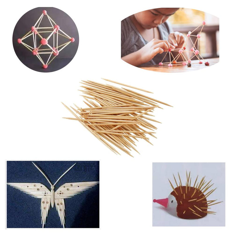 Gmark Round Hotel Toothpicks 800 ct - 3 Boxes Pack Total 2400 ct - 2.5" Natural Wooden Toothpicks GM1021 - BeesActive Australia