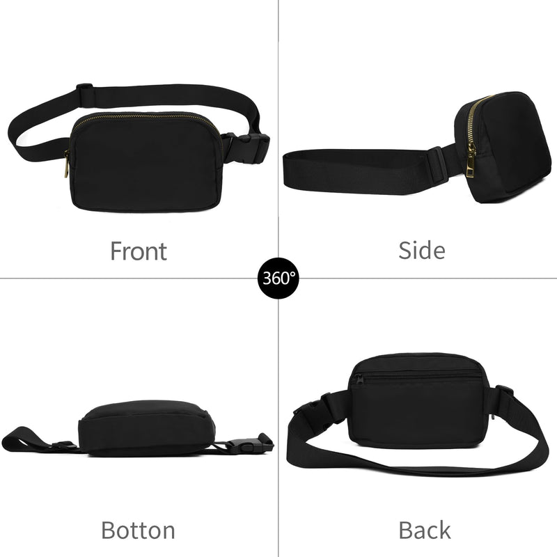 Waist Pack for Running Fanny Pack forWomen and Men Gift and Men Crossbody Belt Bag Bum Bag with Adjustable Strap for Sports Light Purple Black+Grass Green 2 Pack Fanny Pack - BeesActive Australia