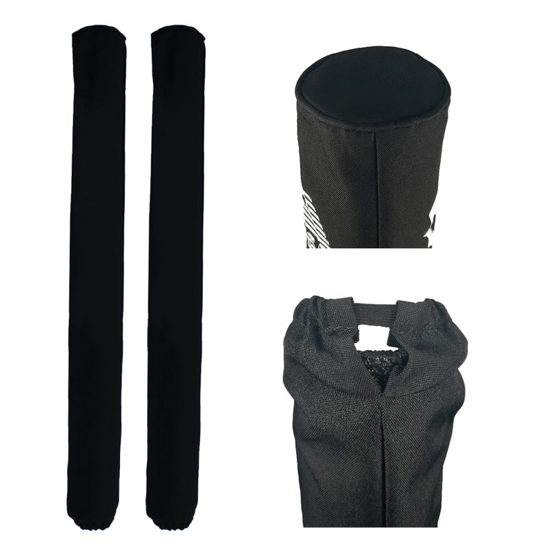 Mad Dog Boat Trailer Guide Pole Pad and Cover with Capped Ends | 36 Inch | Black | Heavy Duty UV Fade Proof Canvas | Set of Two