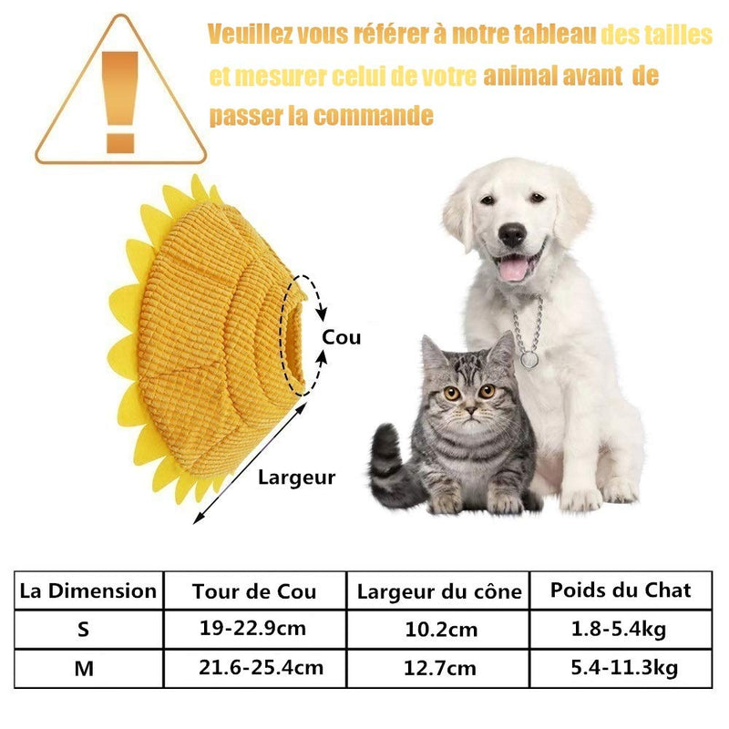 SLSON Neck Brace for Dogs and Cats, Comfortable Soft Recovery Protection for Pet Neck Protection Pillow and Adjustable Collar with Yellow Sunflower Pattern (S) S - BeesActive Australia