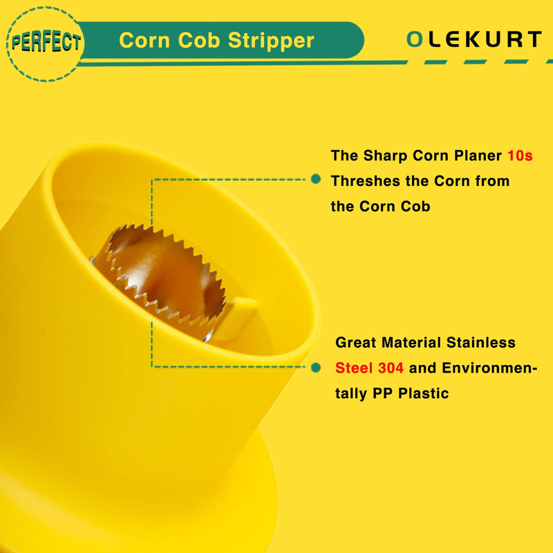 Corn Stripper and Peeler Tool with Bowl, Quick & Safe Corn Kernel Cutter for Shucking Corn on Cob, Comes with Non-Slip Safety Handle (Yellow) - BeesActive Australia