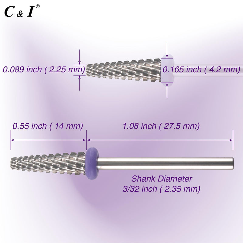 C & I Nail Drill Bit Multi-function E File Super Slim Tapered Crossed File Professional Manicure Tool for Nail Tech Remove Acrylic Nails & Nail Gel, Clean Cuticle & Dry Sidewall Skin, Cut False Nails - BeesActive Australia