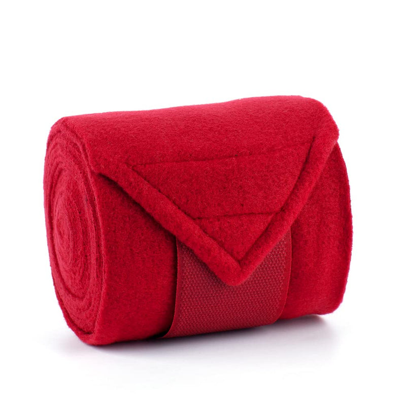 Horse Polo Wraps 2.5m Soft Fleece Polo Wraps Equestrian Leg Bandage Wrap Set of 4 Packs (Red - 2.5m) Red - 2.5m - BeesActive Australia
