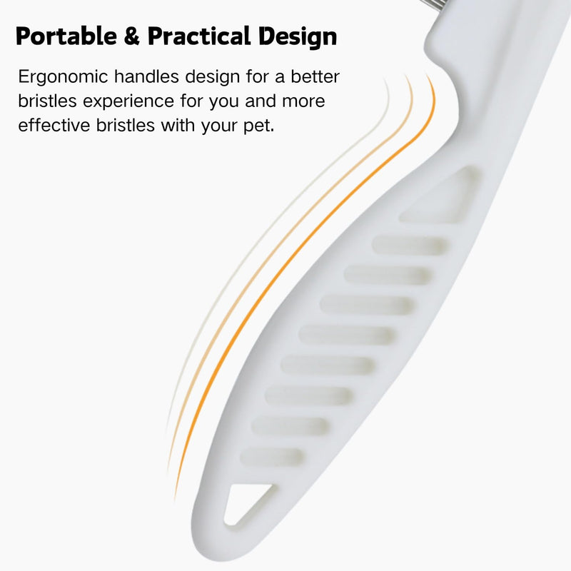 2 Pack Hamster Brush - Small Pet Hair Comb Stainless Steel Rounded Teeth Massage Comb for Hamster Chinchilla Ferret Guinea Pig Rabbit Small Animal Grooming Tool Cleaning Supplies (2 Pack,White) 2 Pack White - BeesActive Australia