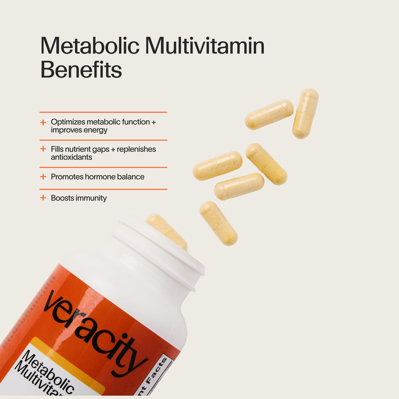 Veracity Metabolic Multivitamin for Women - Vitamin B Complex, Magnesium, Calcium, Essential Vitamins Supplement, Trace Minerals for Metabolism, Energy, Immune Support & Cellular Detox