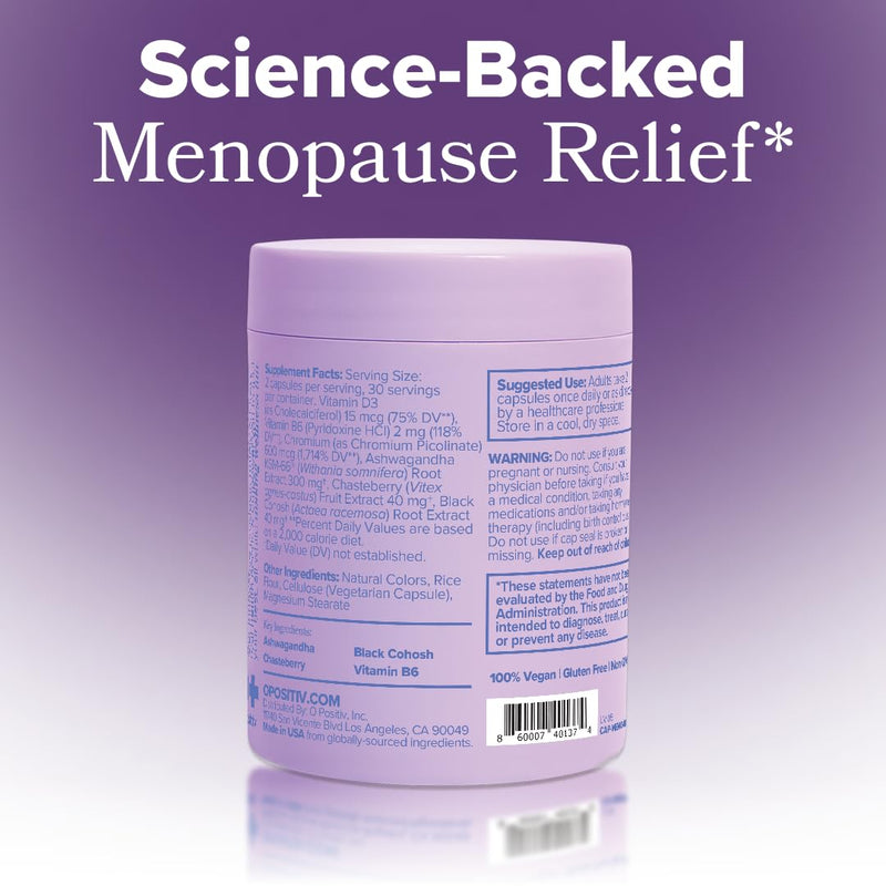 MENO Menopause – Relieve Hot Flashes & Night Sweats – 60-Day Supply Menopause Vitamins (Pack of 1)