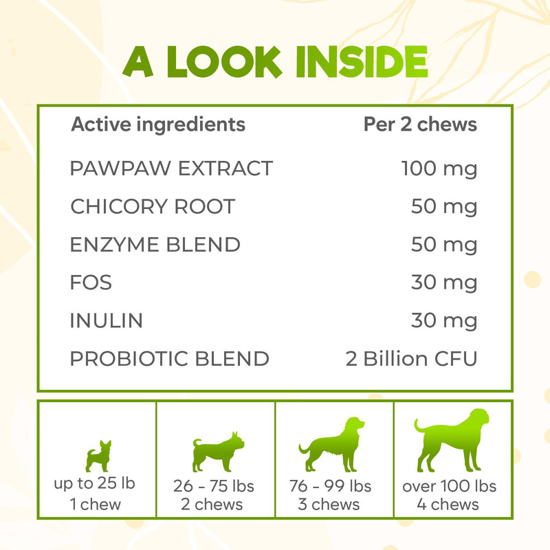 ZENO Probiotics for Dogs Chews 150Pcs - Digestive, Gut Health & Diarrhea Support - Chews for Dogs - US Formula with Probiotics, Enzymes & Natural Ingredients - Roast Chicken