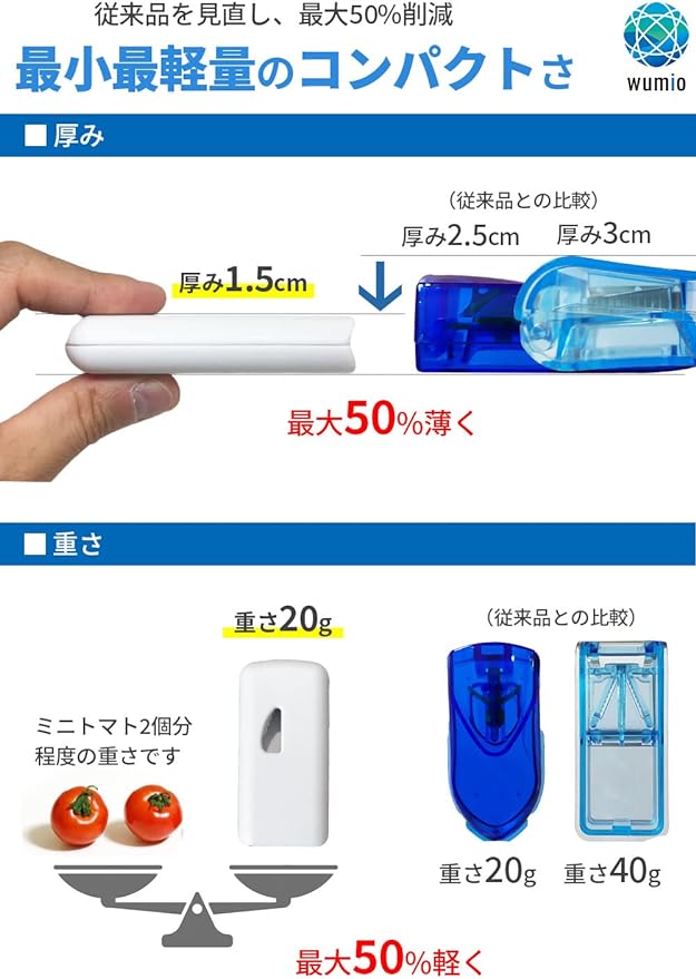 wumio pill cutter, thin and light, compact, pill cutter, medicine cutter - BeesActive Australia