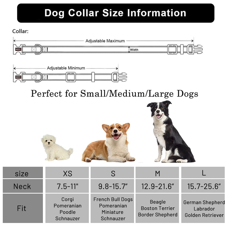Roses&Poetry Reflective Dog Collar with Gradient Mistyrose, Adjustable Durable Pet Collars for Small Medium Large Dogs (Mistyrose-M) - BeesActive Australia