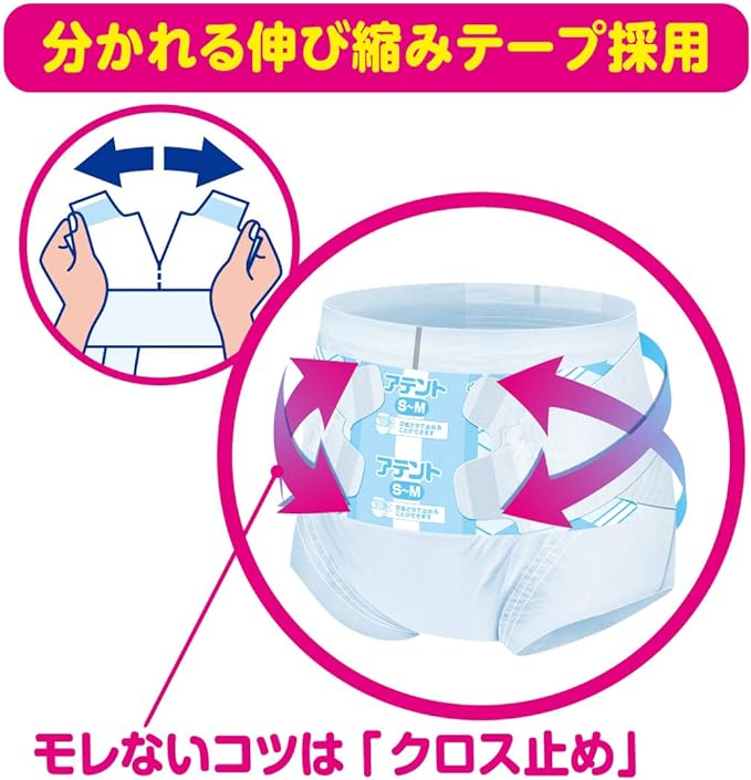 Attent, Thin Type, Super Fit, Tape Type, S - M, 20 Sheets, Prevents Back and Side Leakage, For Those Who Can Sit With Assistance -  Australia